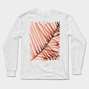 watercolor lines palm leaf 2 Long Sleeve T-Shirt